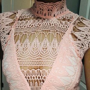 Never Worn Romantic Pink Lace Dress